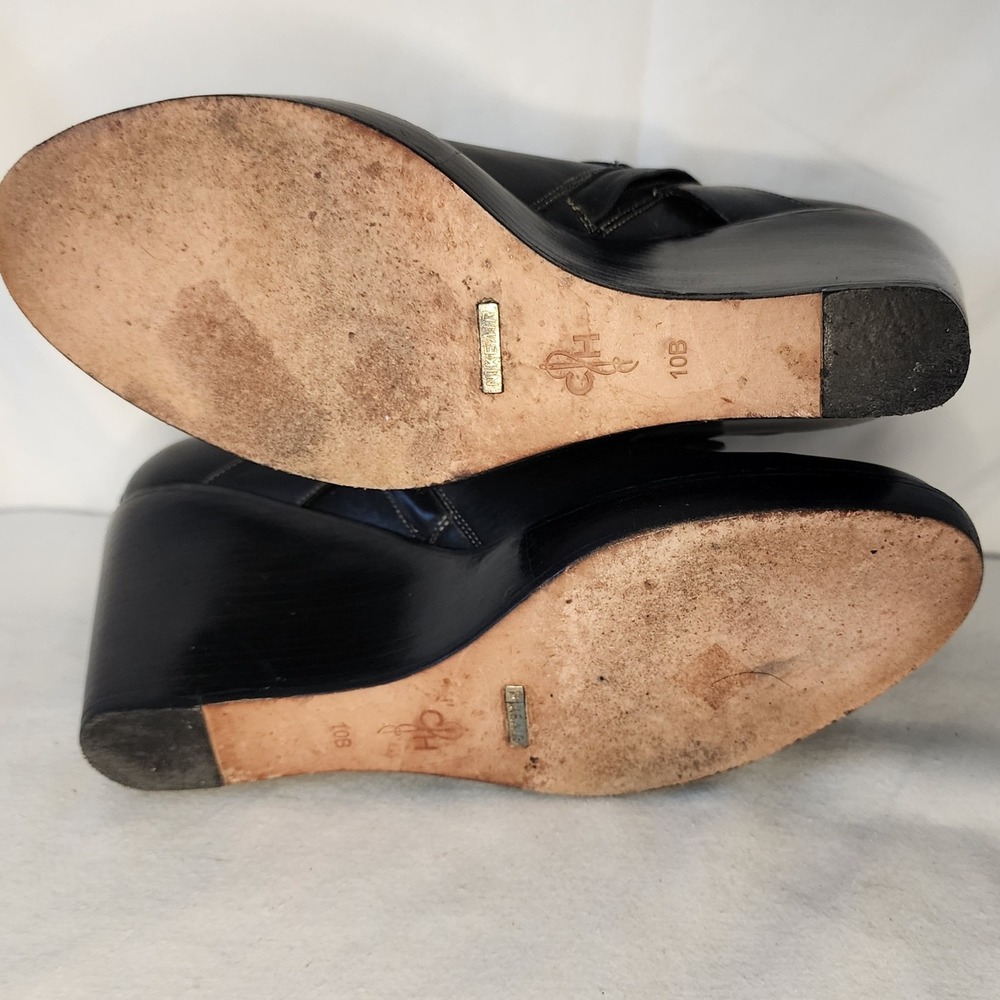 Cole Haan Nike Air collab Black Leather Wedge Boots Women's Size 10B - Picture 6 of 8